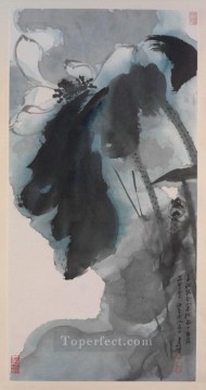 Zhang Daqian Chang Dai chien Painting - Chang dai chien lotus 1965 old China ink
